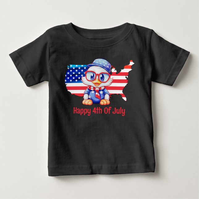 Camiseta Para Bebê Patriótico Adorável (Frente)
