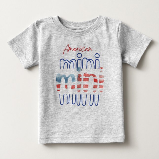 Camiseta Para Bebê Patriótico Americano em 4 de julho (Frente)