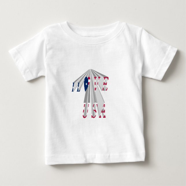 Camiseta Para Bebê Patriotismo Crescente: Eu Amo Arte Perspectiva dos (Frente)