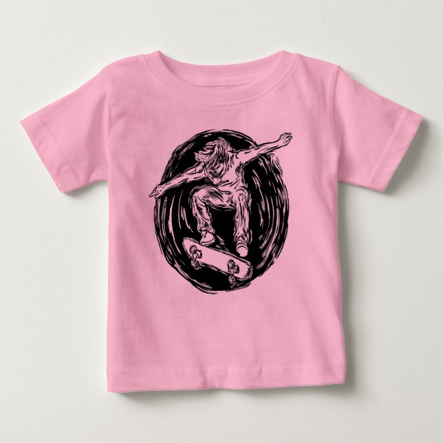 Camiseta Para Bebê Patrocinador lendário Fazendo skate de Médio-Ar (Frente)