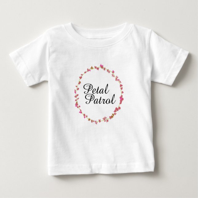 Camiseta Para Bebê Patrulha Petal para Meninas Flores (Frente)