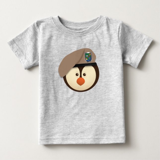Camiseta Para Bebê Patrulheiro de Pinguim Bebê   (Frente)