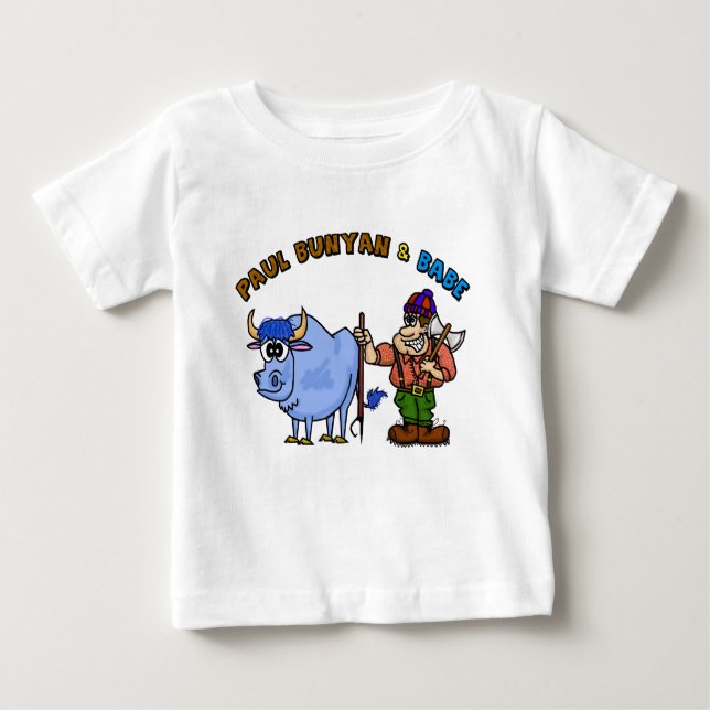 Camiseta Para Bebê Paul Bunyan & bebê o t-shirt das suas crianças (Frente)