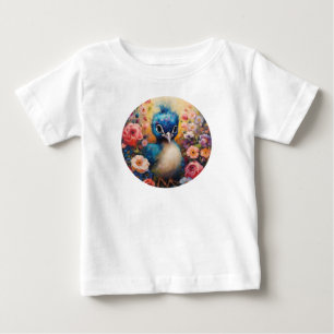 Camiseta Para Bebê Pavão de Bebê Bonito