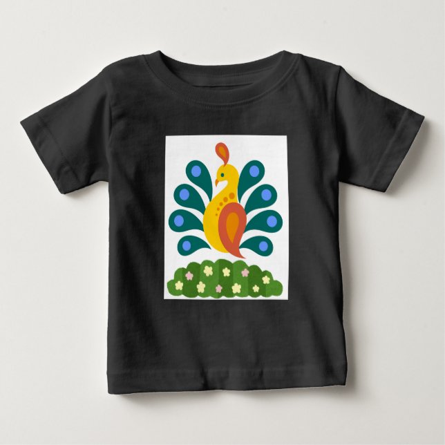 Camiseta Para Bebê Pavão-de-Corte (Frente)
