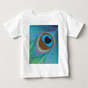 Camiseta Para Bebê Pavão de plano de fundo