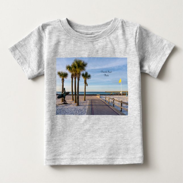 Camiseta Para Bebê Paved Walkway para Pensacola Beach Toddler t-shirt (Frente)