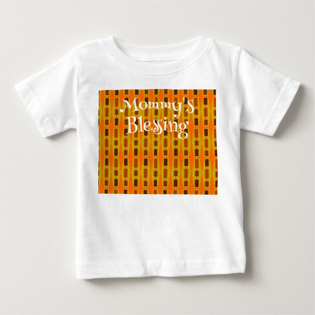 Camiseta Para Bebê Pavimentos de Parede de Madeira (Frente)