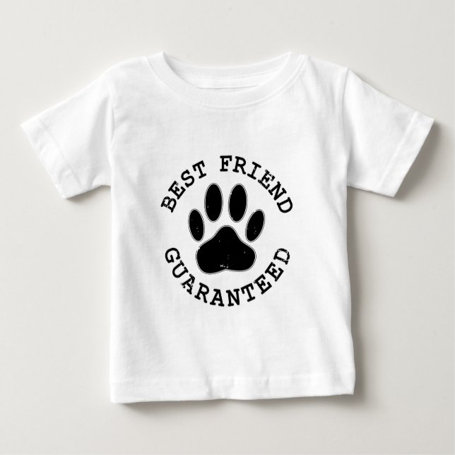 Camiseta Para Bebê Paw Cachorro Mais Amigo Garantido (Frente)