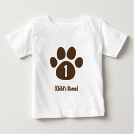 Camiseta Para Bebê Paw Print Birthday