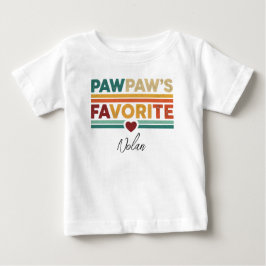 Camiseta Para Bebê Pawpaw's Favorite Retro Simple Modern Script Name