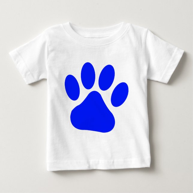 Camiseta Para Bebê Pawprint azul (Frente)