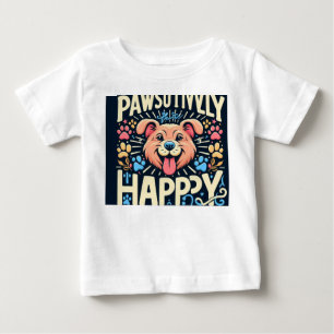 Camiseta Para Bebê Pawsily Happy