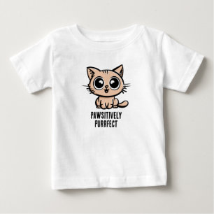 Camiseta Para Bebê Pawsitively Purfect, linda Ganga Kitten