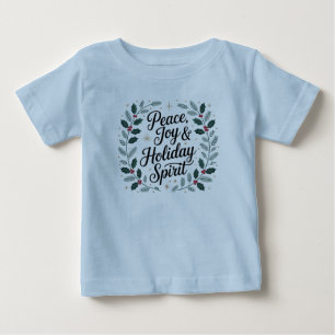 Camiseta Para Bebê Paz, Alegria e Espírito de Festa