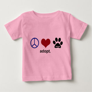 Camiseta Para Bebê Paz, Amor, Adotar