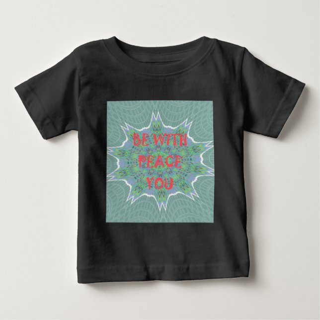 Camiseta Para Bebê Paz, Amor e Impressão Africana: Paz Esteja Consigo (Frente)