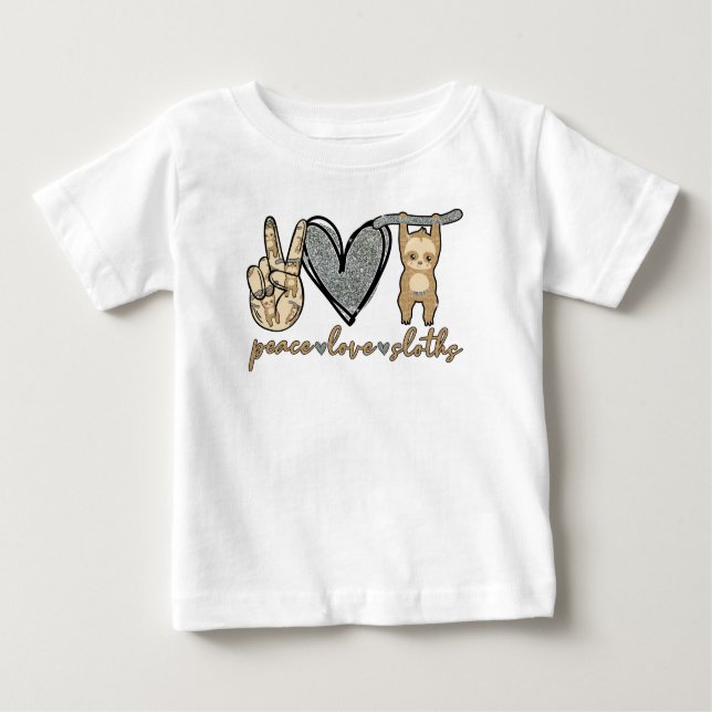 Camiseta Para Bebê Paz, Amor, Lúteros, Lama De Bebê (Frente)