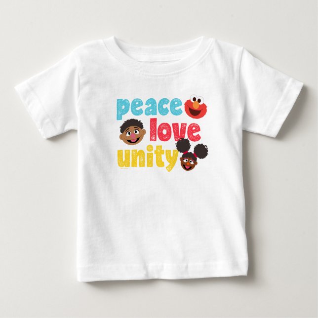 Camiseta Para Bebê Paz e Amor Unidade (Frente)