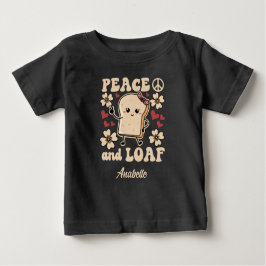 Camiseta Para Bebê Paz e Loaf | Brincadeiras com Sinal de Paz - Preto