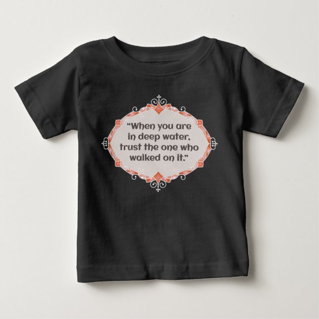 Camiseta Para Bebê Paz em águas profundas (Frente)