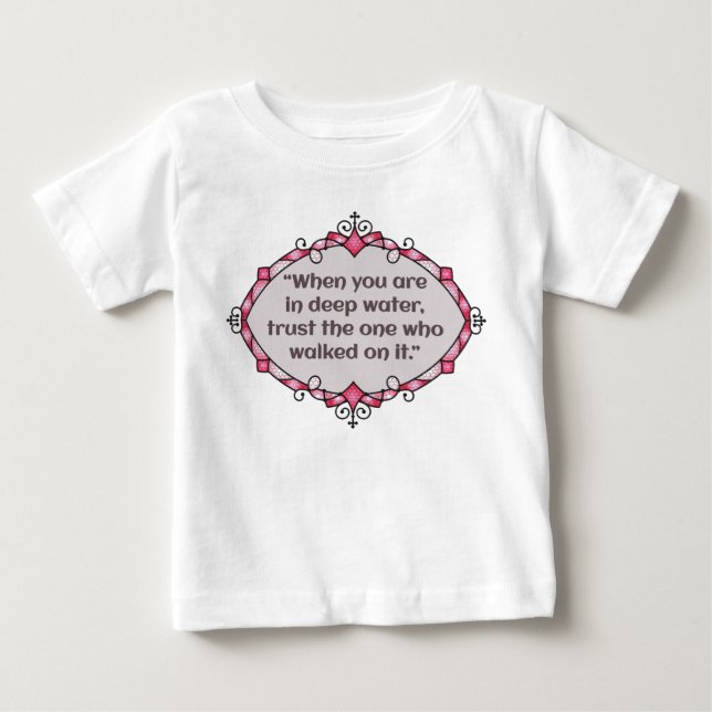 Camiseta Para Bebê Paz em águas profundas (Frente)