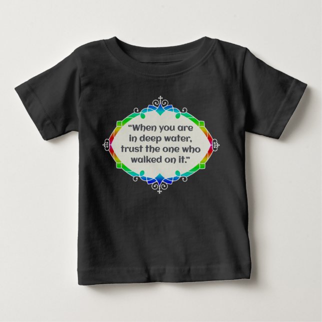 Camiseta Para Bebê Paz em águas profundas (Frente)