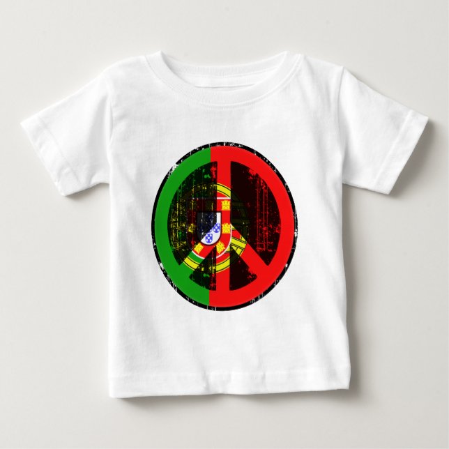 Camiseta Para Bebê Paz em Portugal (Frente)