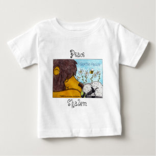 Camiseta Para Bebê Paz Gentil de Leão e Lamb