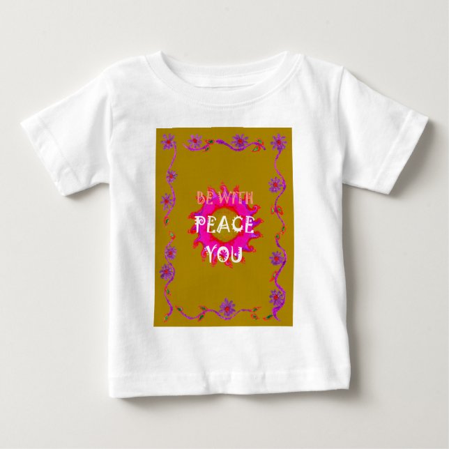 Camiseta Para Bebê Paz Inspiradora Esteja Com Sua Arte Design vetoria (Frente)
