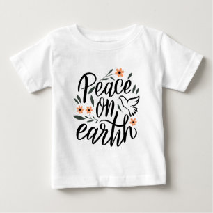 Camiseta Para Bebê Paz na Terra Design Floral