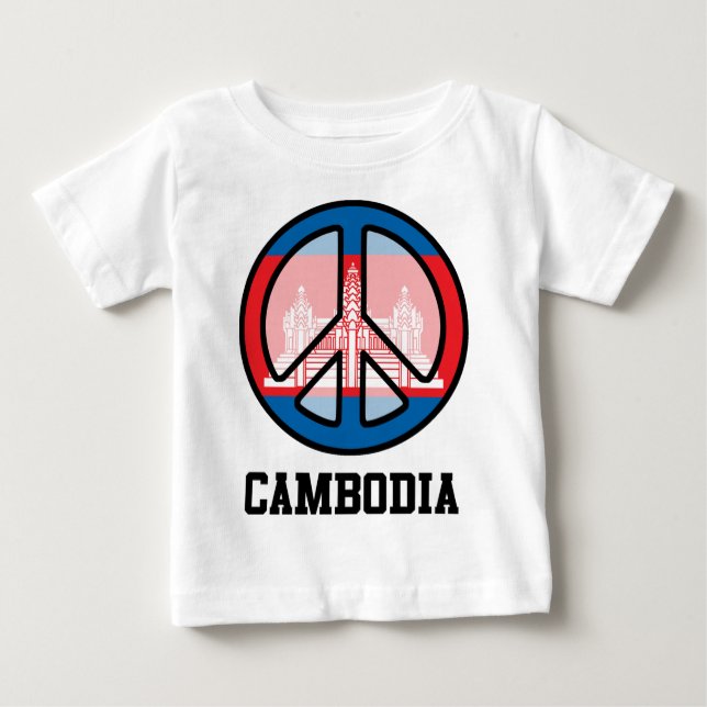 Camiseta Para Bebê Paz No Camboja (Frente)