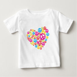 Camiseta Para Bebê Paz no Coração