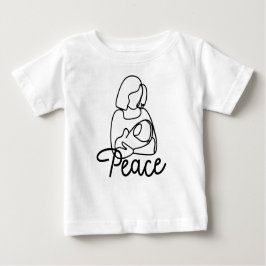 Camiseta Para Bebê Paz no Fato de Bebê de Armas da Mãe