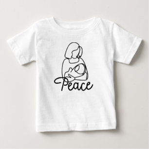 Camiseta Para Bebê Paz no Fato de Bebê de Armas da Mãe