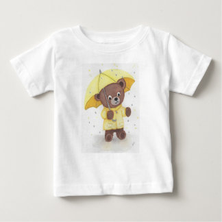 Camiseta Para Bebê Pé-urso na Chuva