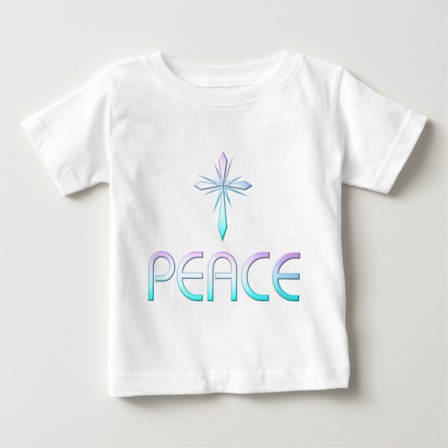 Camiseta Para Bebê Peace Cross Christian (Frente)