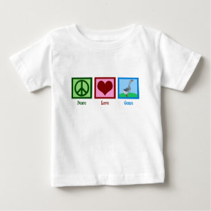 Camiseta Para Bebê Peace Love Geese