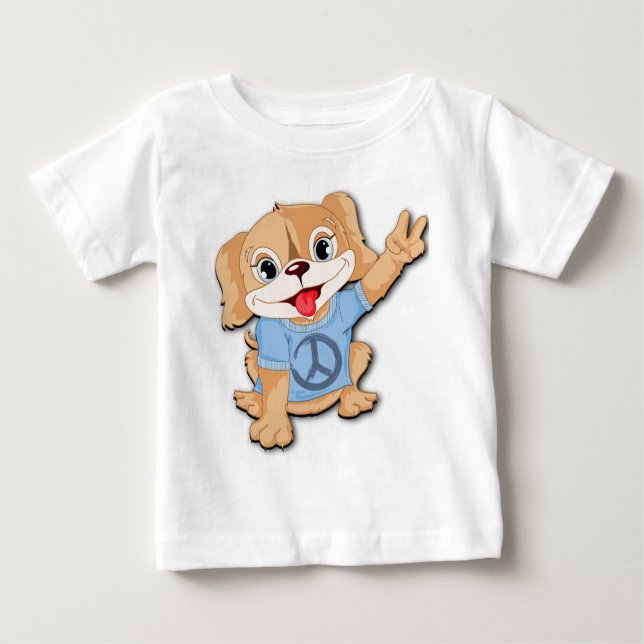 Camiseta Para Bebê Peace Puppy (Frente)