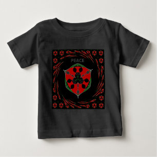 Camiseta Para Bebê "Peace: with Shield Emblem" Art Impressão