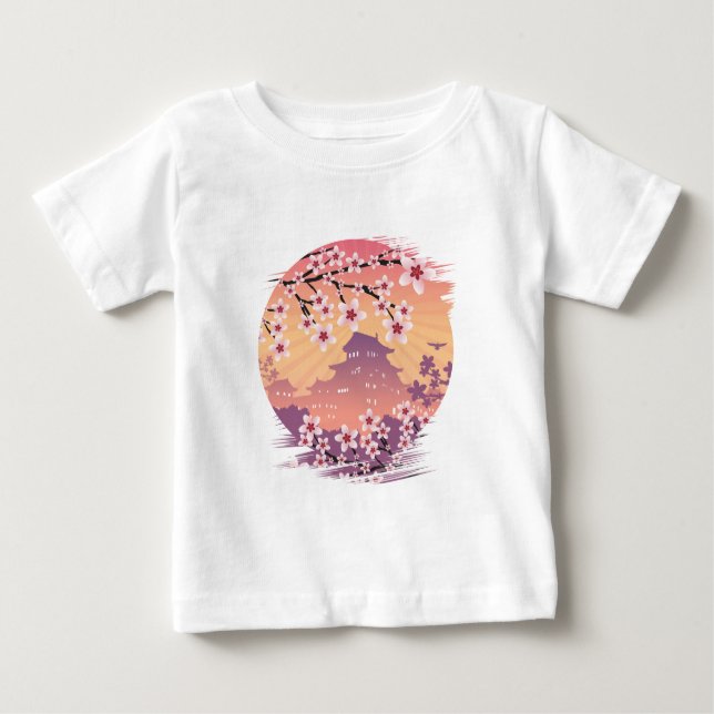 Camiseta Para Bebê Peach Blossom (Frente)