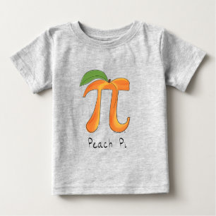Camiseta Para Bebê Peach Pi - Símbolo Professor de Matemática