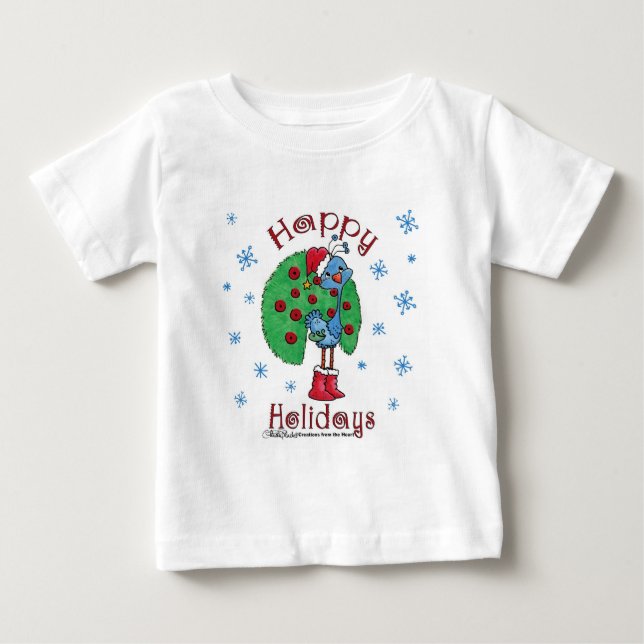 Camiseta Para Bebê Peacock Natal (Frente)