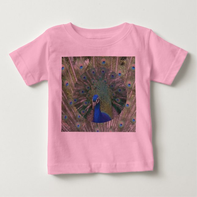 Camiseta Para Bebê Peacock Ruffle Bird Tee (Frente)