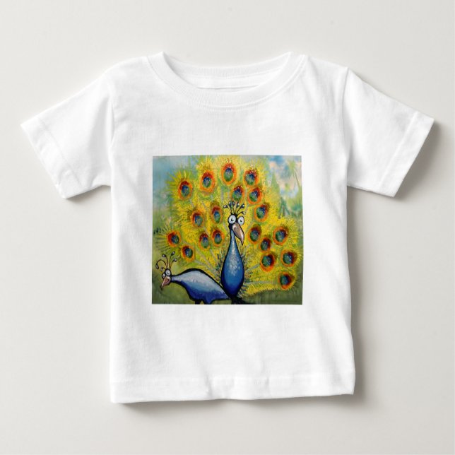 Camiseta Para Bebê Peacocks (Frente)