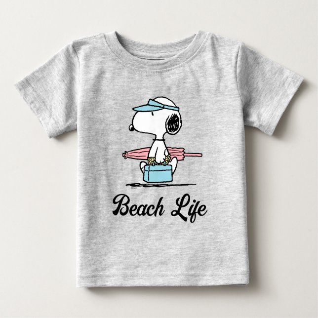 Camiseta Para Bebê PEANUTS | Beach Bum Snoopy (Frente)