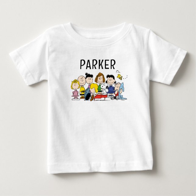 Camiseta Para Bebê Peanuts | Charlie Brown and Gang Tri-Blend Shirt (Frente)