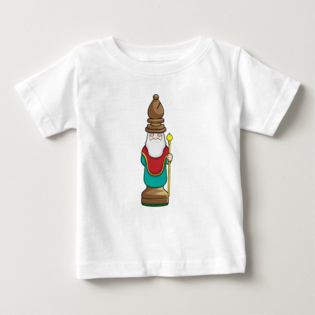 Camiseta Para Bebê Peça de xadrez Bishop Chess (Frente)