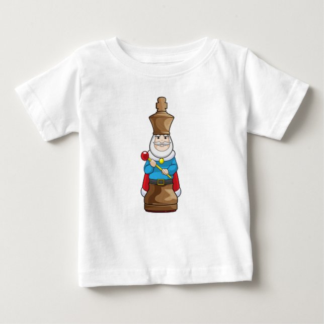 Camiseta Para Bebê Peça de xadrez King Chess (Frente)