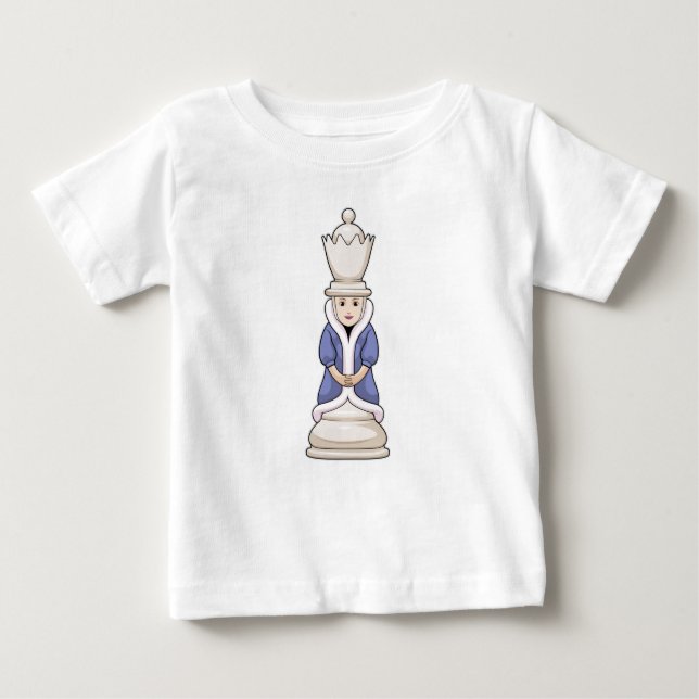Camiseta Para Bebê Peça de xadrez Queen Chess (Frente)